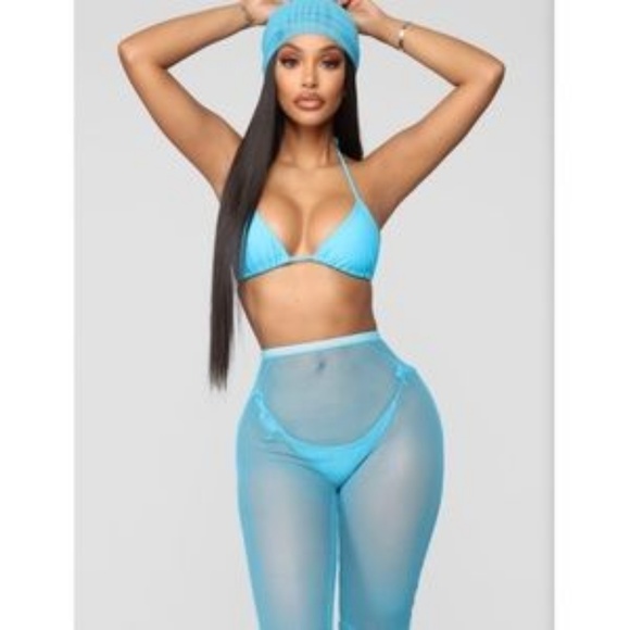 bathing suit with matching head scarf